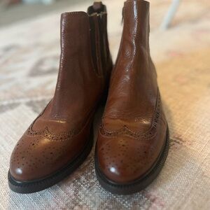 Jeffrey Campbell Women's Edmone Brogue Chelsea Booties, Size 8.5, Brown